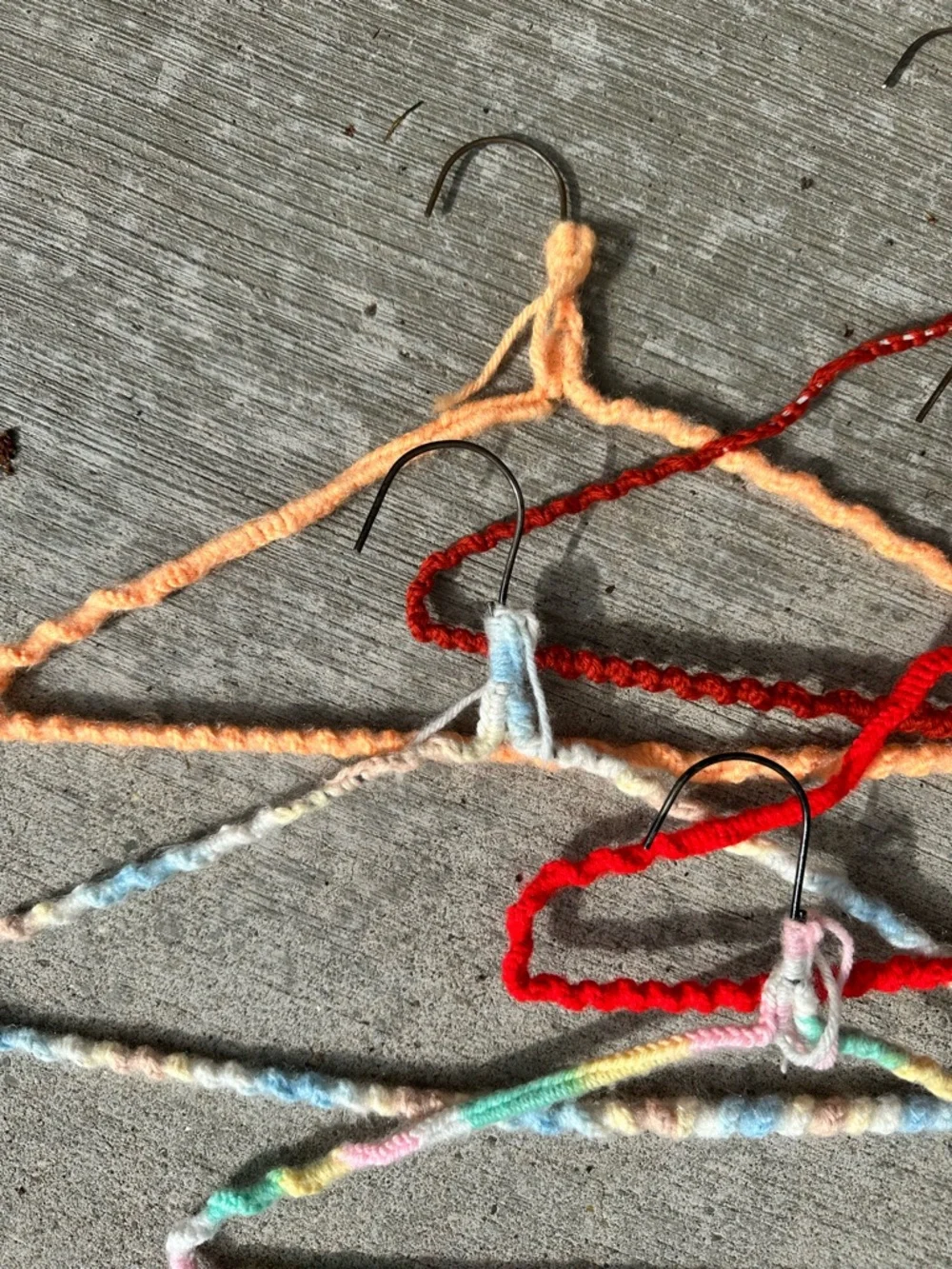 Vintage Crochet Hangers Set of 5